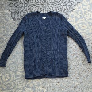 L.L. Bean Cable Knit Sweater Navy Large